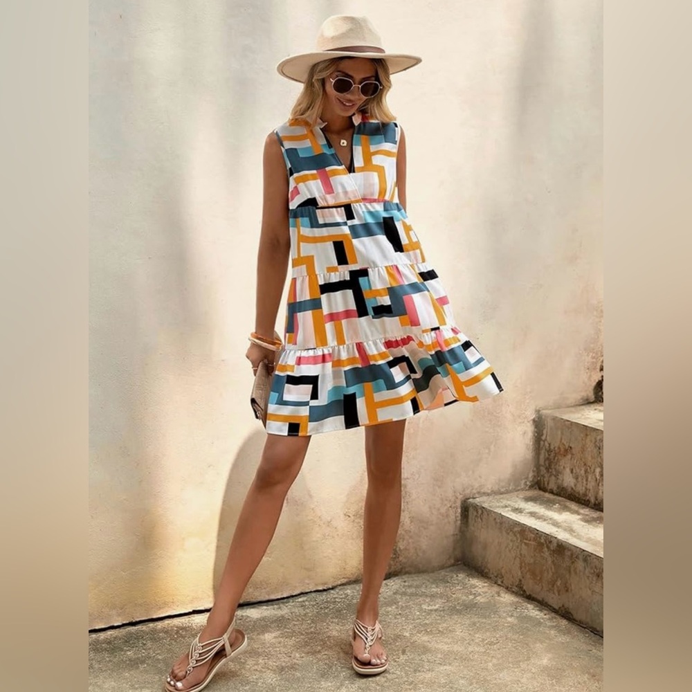 Emery Rose Geometric Dress L - Picture 4 of 11